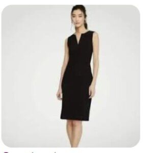 NWT Ann Taylor Black Timeless Split Neck Sleeveless Sheath Midi - Size 4P
